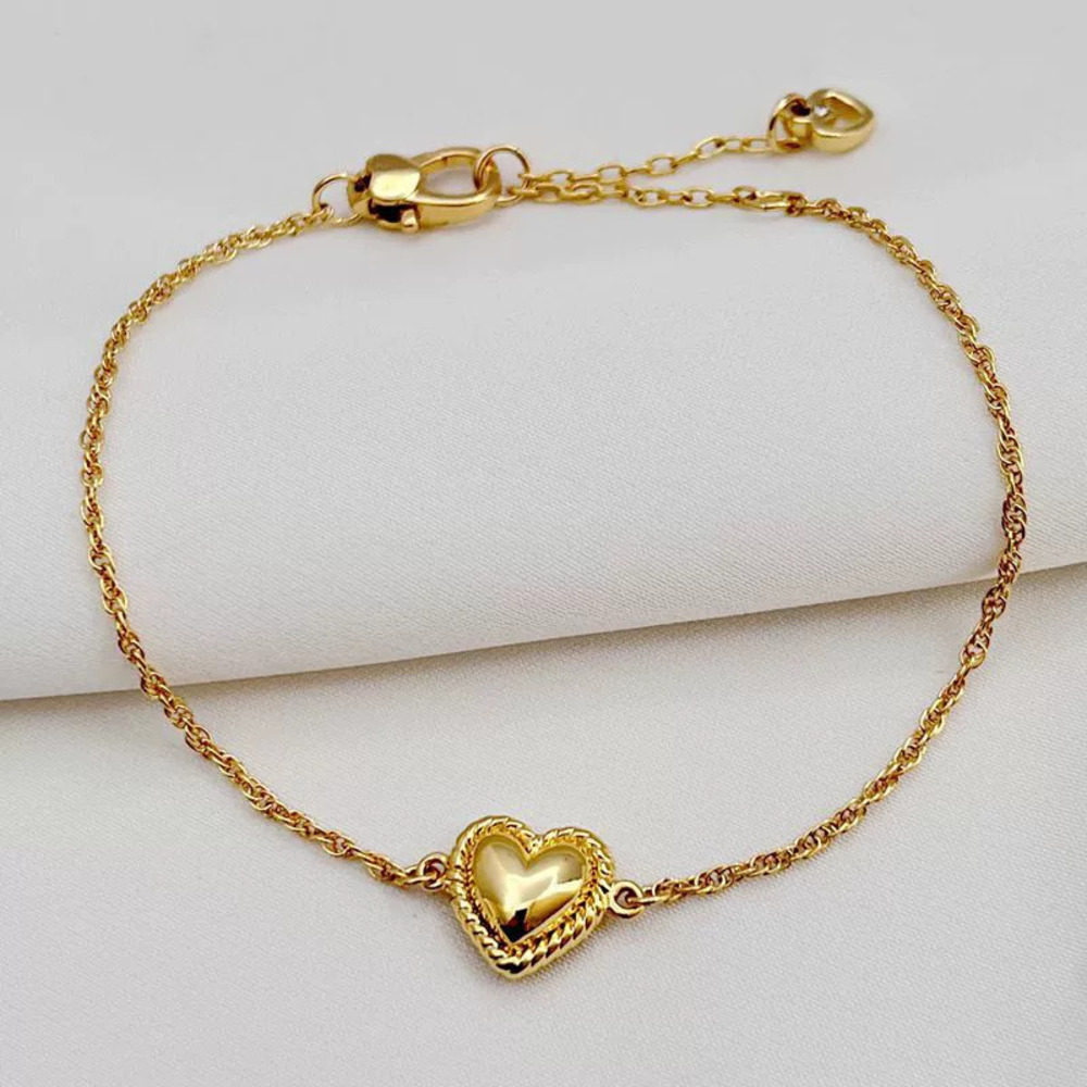 Kendra Scott Glossy Ribbed Love Heart Bracelet